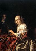 MIERIS, Frans van, the Elder The Lacemaker France oil painting artist